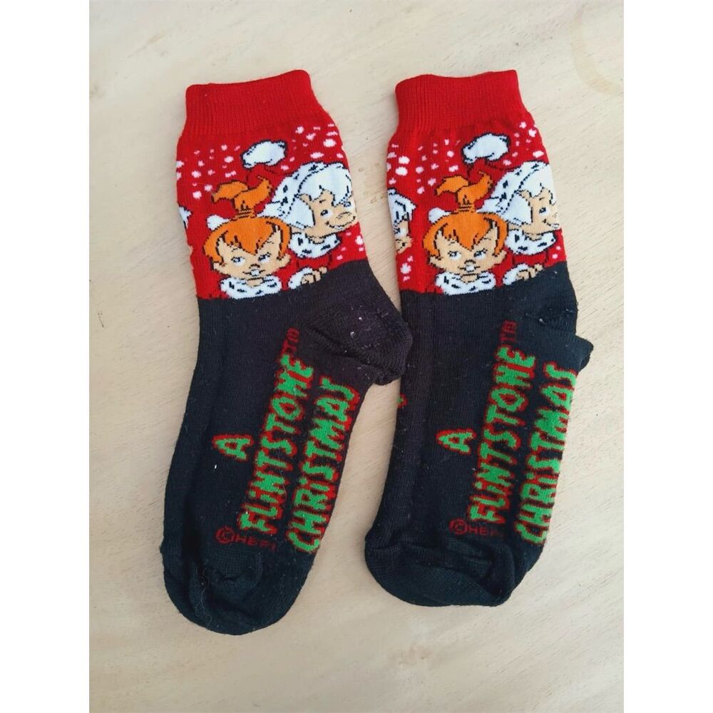 The Flintstones Kids Novelty Socks Multi-Color Christmas Theme